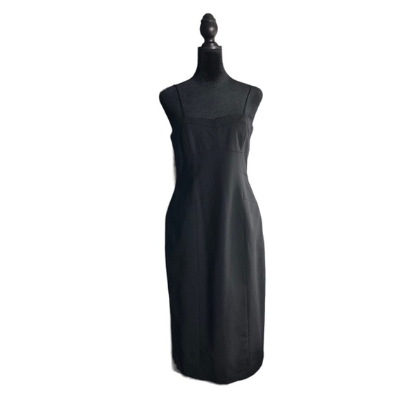 Theory Spaghetti Strap Wool Blend Knee Length Cocktail Party Dress Sz8 - Picture 1 of 14